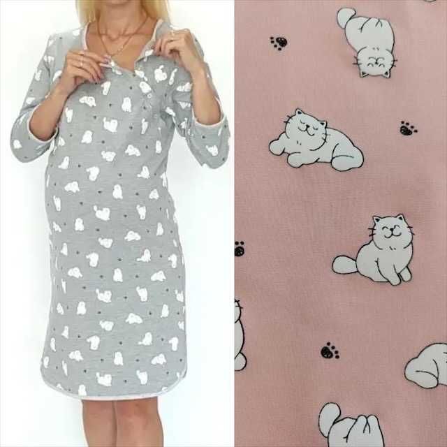 Туніка сорочка для вагітних і годування бавовняна на кнопках