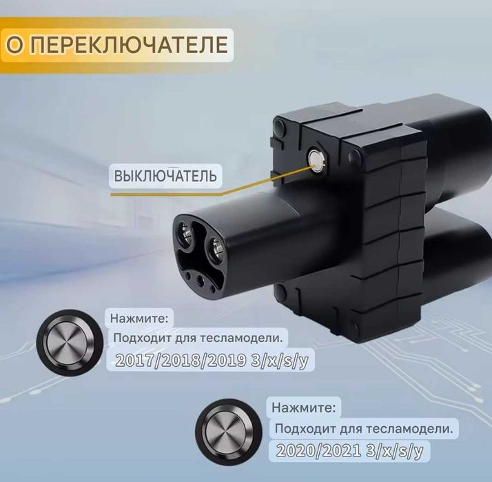 Перехідник адаптерTesla - CCS2 COMBO+type 2   Type1 -Type2 -GBT- Tesla