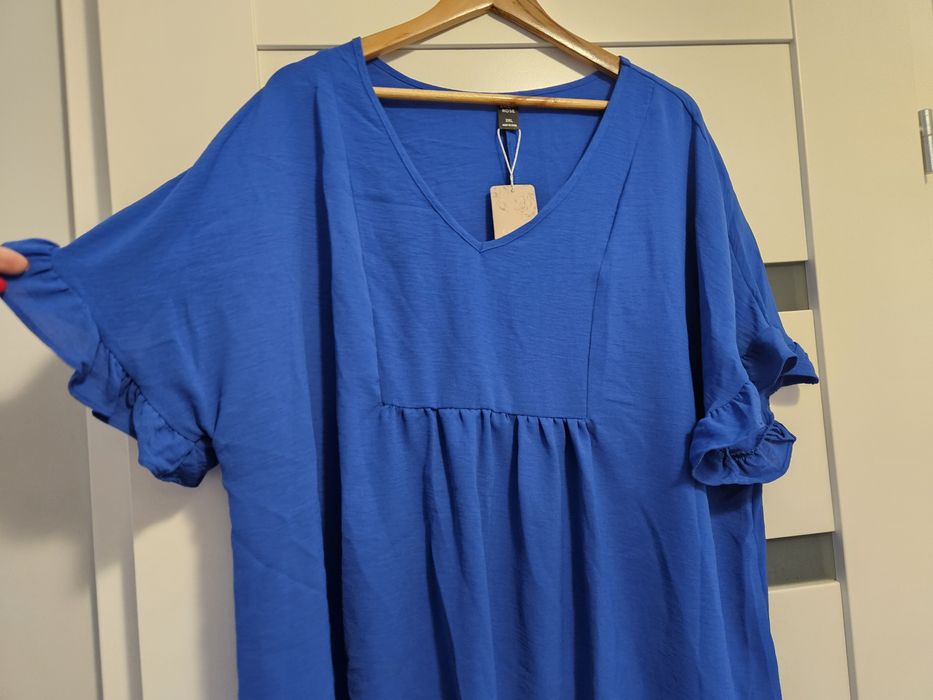 Bluzka z krótkim rękawem szafirowa 2XL