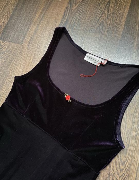 Вінтажна оксамитова фіолетова сукня сарафан