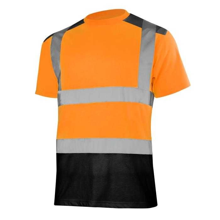 Сигнальна робоча футболка T-REF оранжевая зі смугами 90089