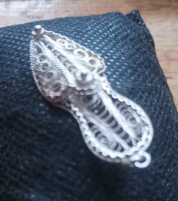 Винтажная филигранная серебрянная подвеска, средина прошлого века