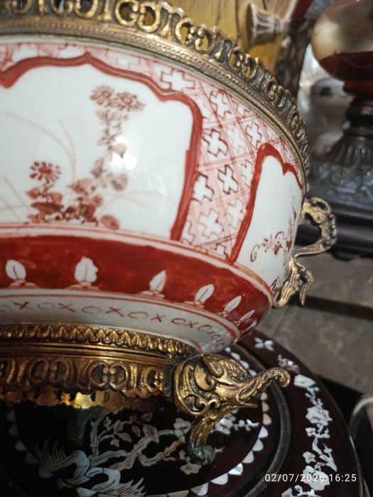 Tigela de porcelana Kutani Japão Séc XIX