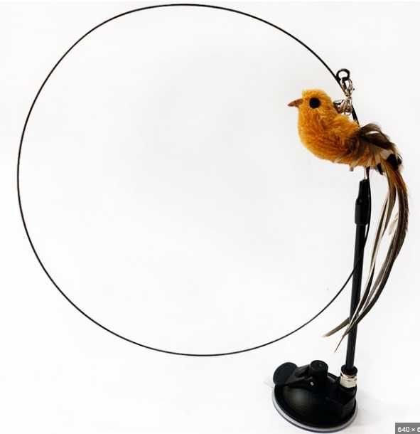 Интерактивная игрушки для кошек . Птичка на спице .