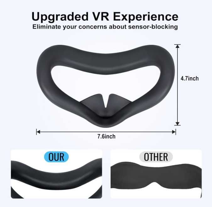 Guma, osłona do gogli VR Quest 3s ulepszająca doświadczenia