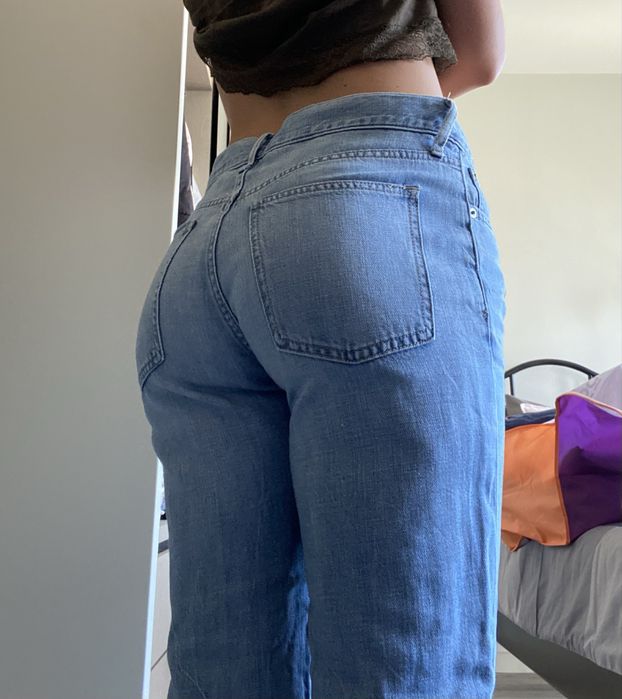 calças girlfriend de ganga da GAP