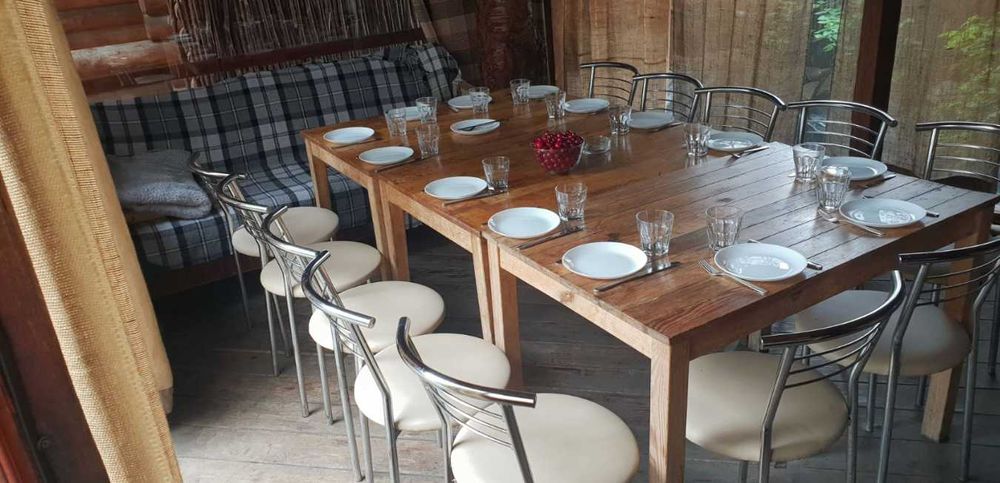 Зруб з Карпат. ЕКО дворик, бесідка, банька, чан, озерце, генератор