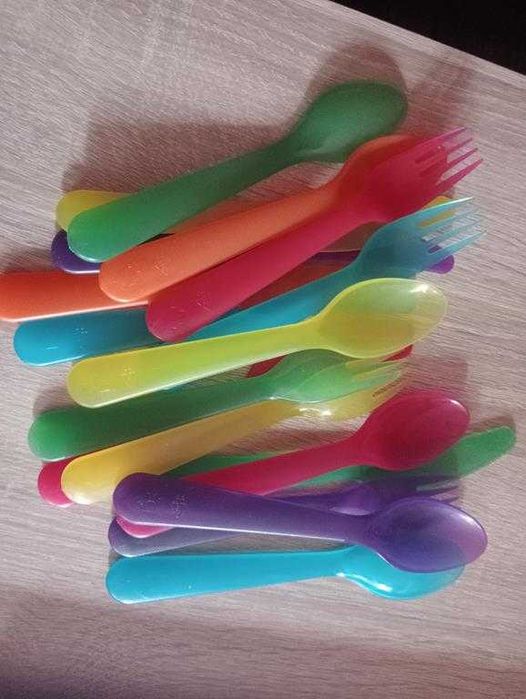 Sztućce turystyczne plastikowe zestaw łyżka nóż widelec