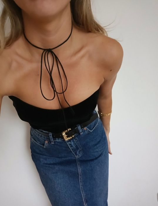 Джинсова довга спідниця