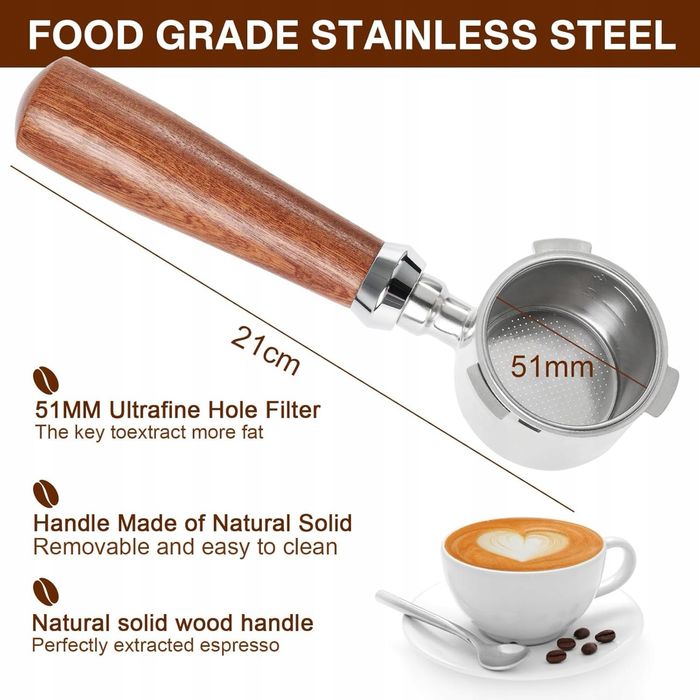 Kolba bez dna 51mm do DeLonghi Dedica EC680/EC685/ EC785/EC820/EC850