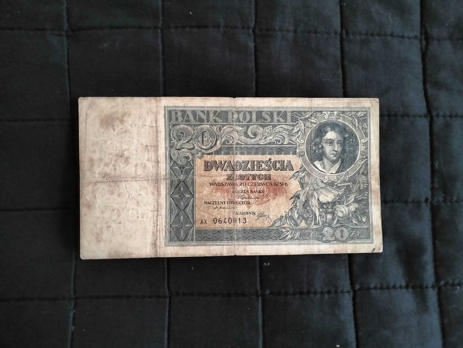 20 złotych 1931, banknot, seria AX