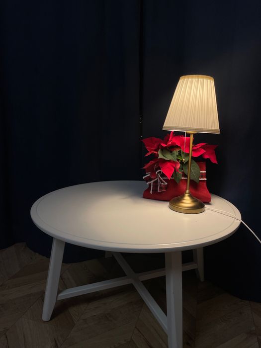 Okrągły stolik kawowy biały IKEA 90 cm