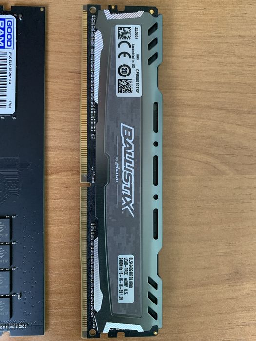 Оперативна пам’ять DDR4 8 ГБ (2×4 ГБ) Ballistix + GoodRAM