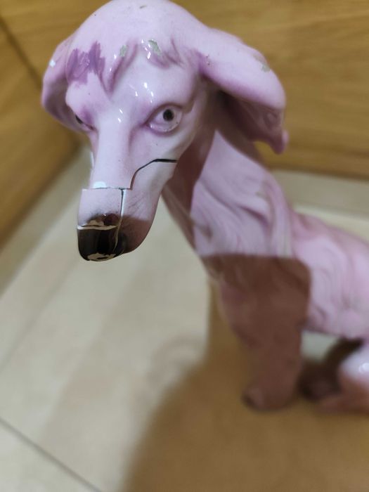 Estatueta de Porcelana – Galgo Afegão – 20 cm – Com Defeito
