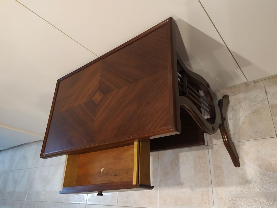 Solid Wood Table with Shelf and Drawer64752111660290121