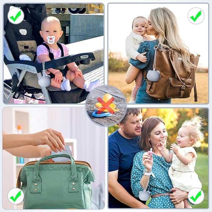 Orzbow Silikonowe pudełko na smoczek 2 sztuki szary