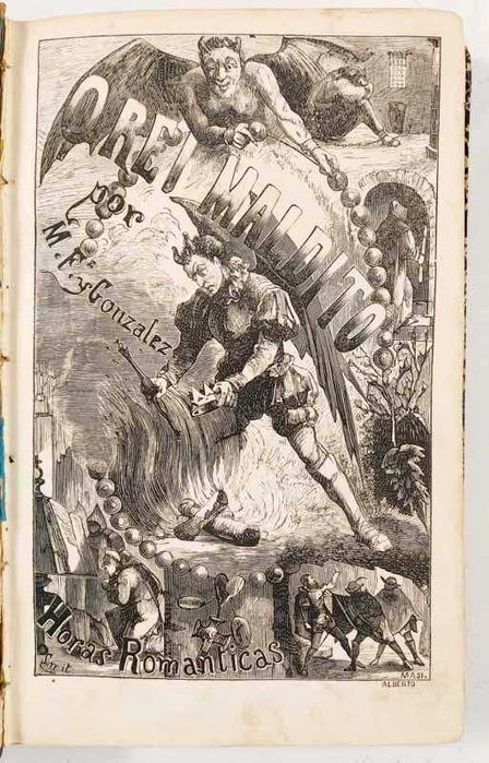 O Rei Maldito Vol. I Fernandez Y Gonzalez Raríssimo 1870 OURO/lombada