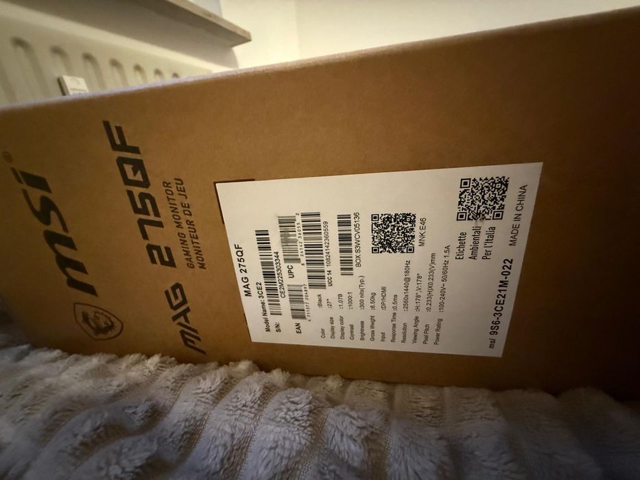 Монітор ігровий MSI MAG 275 QF 180 Гц 2K rapid IPS QHD