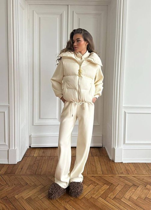 Костюм жіночий білий , трійка , теплий