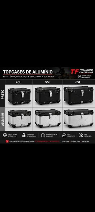 Topcases alumínio para mota