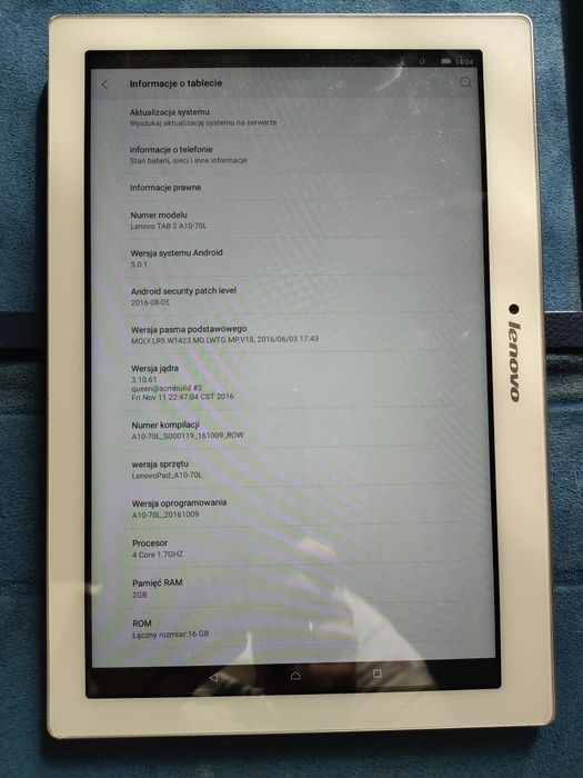 Tablet Lenovo Tab2 a10 -70L