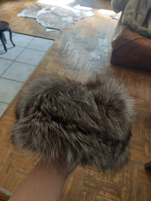 Czapka zimowa z lisa srebrnego