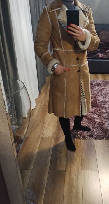 Kożuszek damski brązowy