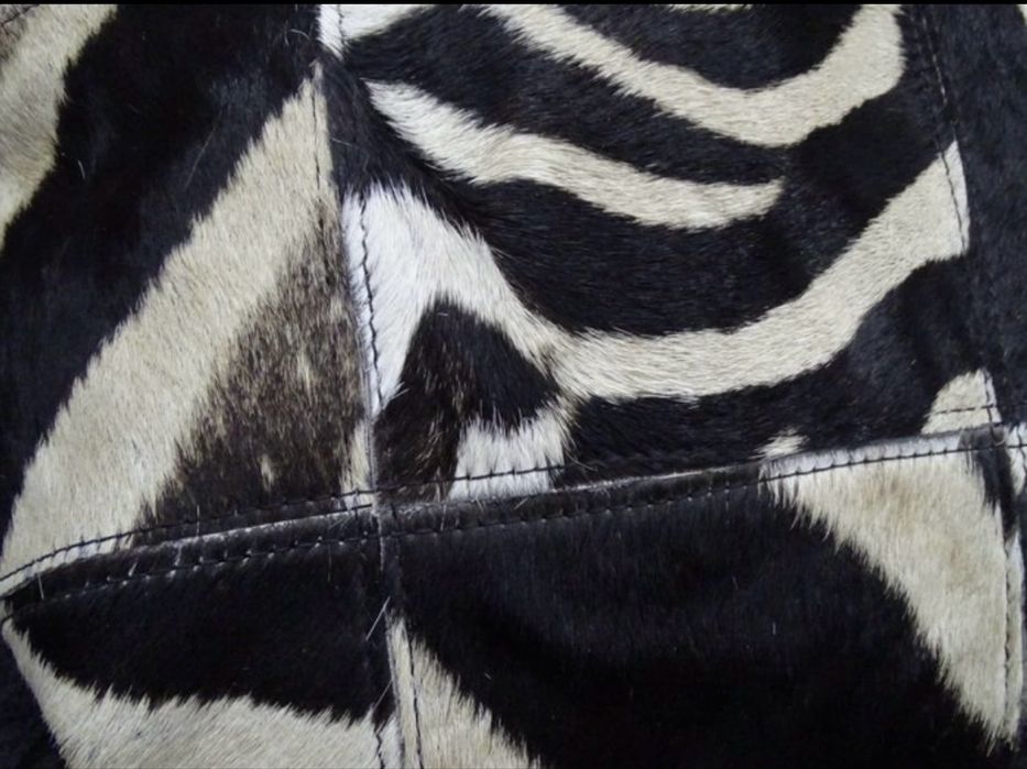 Pele zebra Burchell - Conjunto de Almofadas de pele de zebra (Duas)