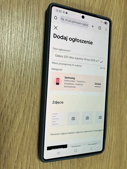 Galaxy S25 Ultra, kupiony 14 kwi 2025 w sklepie Samsung.pl za gotówkę