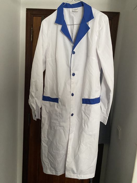 1 Bata branca mangas compridas