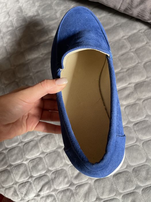 Сині чоловічі лофери 45 розмір