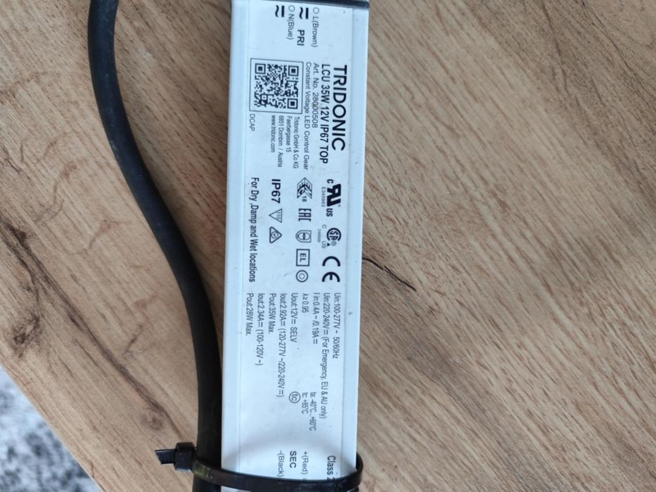 Zasilacz Tridonic LCU  35W 12V IP67 TOP