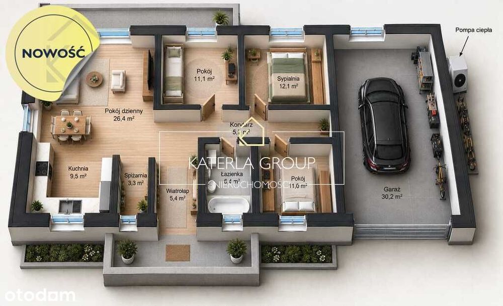 Dom 125m2 | Działka 880m2 | Pompa ciepła | gm. Dobrcz