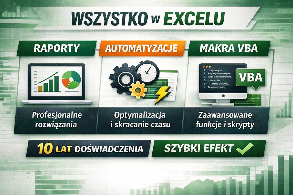 Specjalista Excel – formuły, raporty, makra VBA