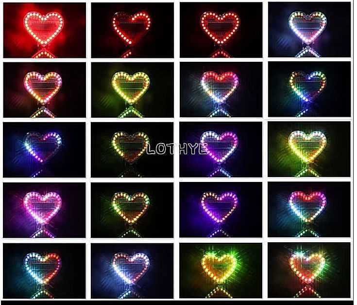 Набор для сборки  светодиодный струящийся свет в форме сердца.