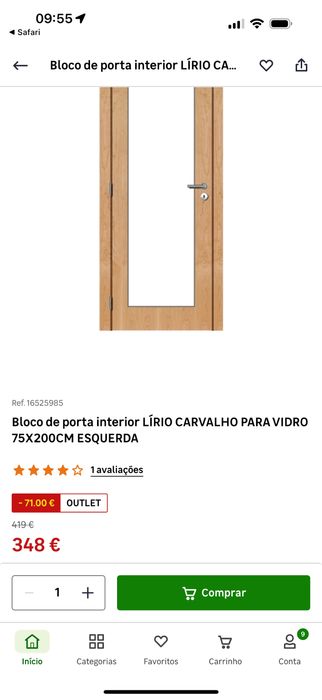Porta madeira com vidro