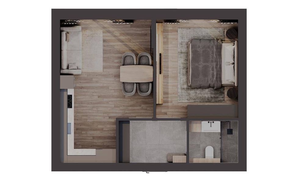 Квартира 48м2, кухня-студія, 3 поверх