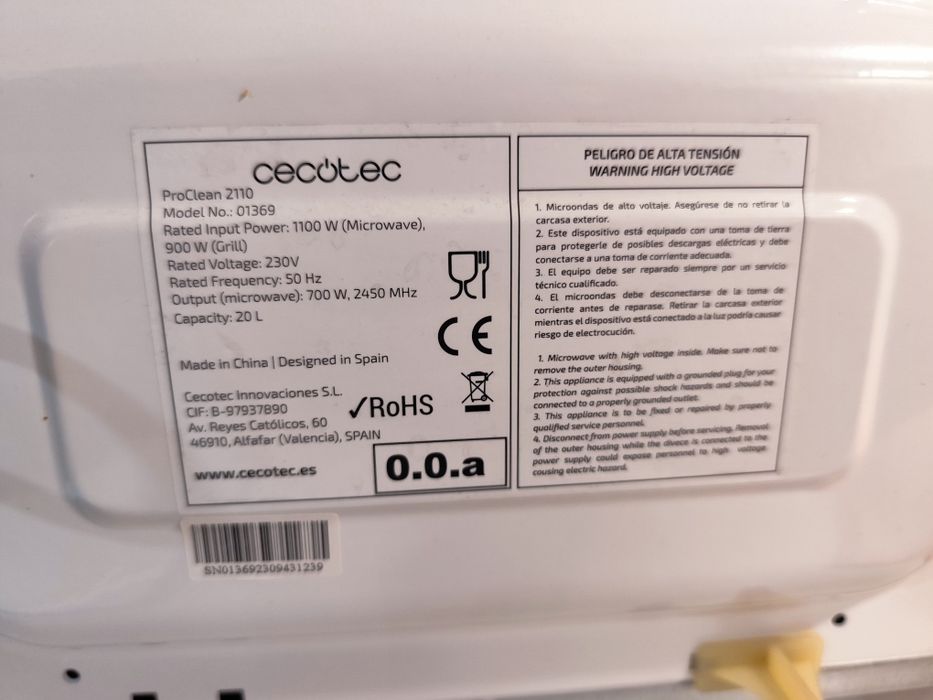 Microondas Cecotec ProClean