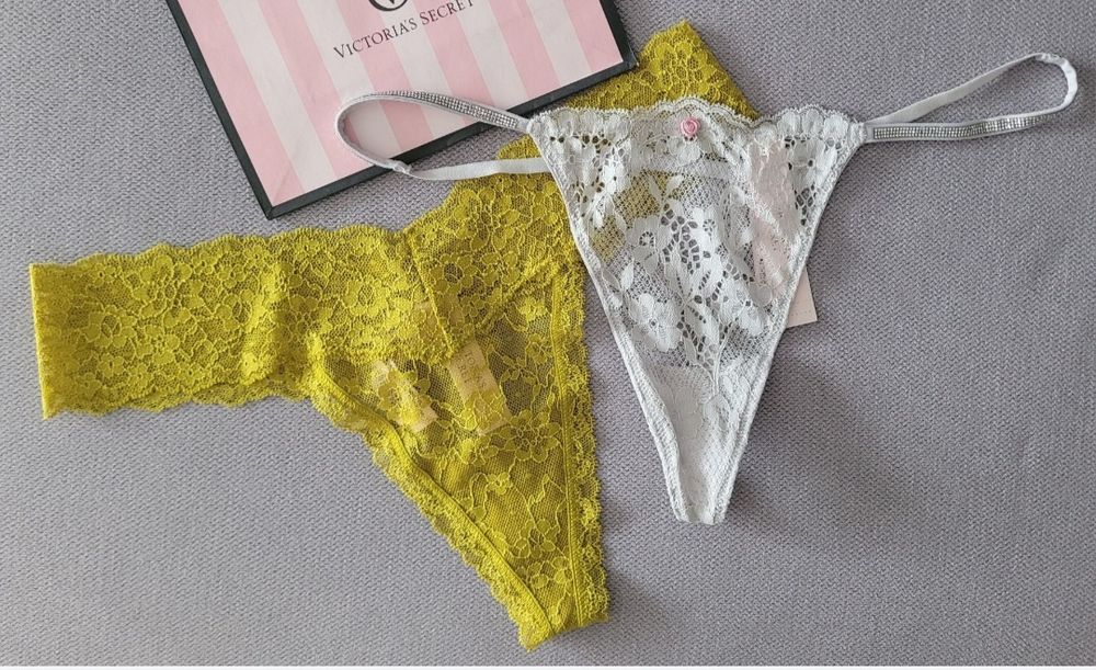 VICTORIA'S SECRET oryginalne z USA stringi cyrkonie M