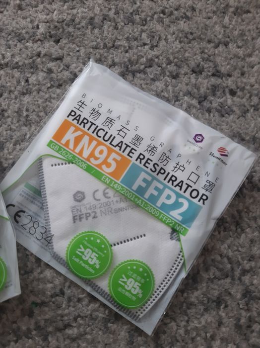Maska KN95 FFP2 antywirusowa biała komplet 2 sztuki ochronna do pracy