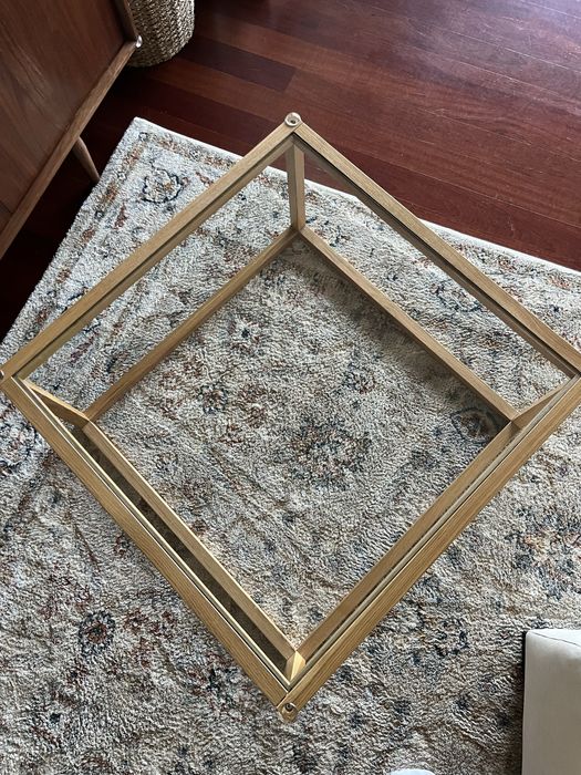 Mesa centro carvalho vidro