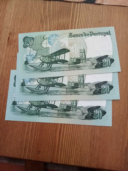 3 NOTAS 20$00 GAGO COUTINHO Nº seguido BPR 083987, 083988, 083989