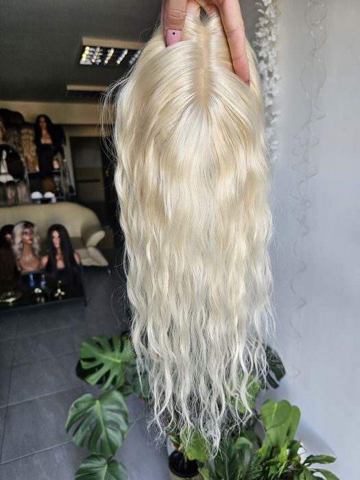 Topper z włosów naturalnych fale loki Ola 48 cm