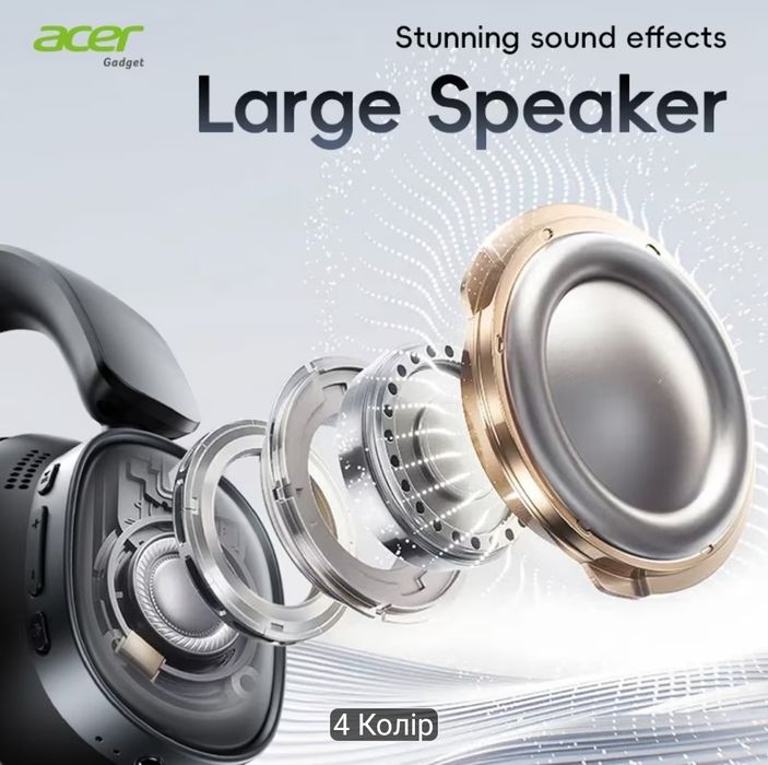 Бездротові Bluetooth навушники Acer OHR633 ,активний шумодав,  глибокий бас, відповідь на дзвінки, довга автономність