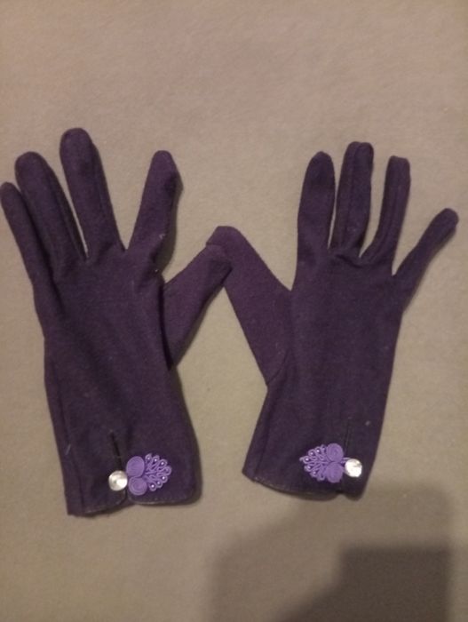 Rękawiczki damskie fioletowe