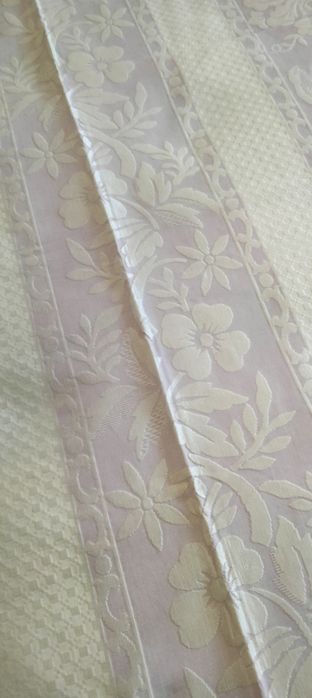 Colcha cama casal em algodão e seda com franja de seda