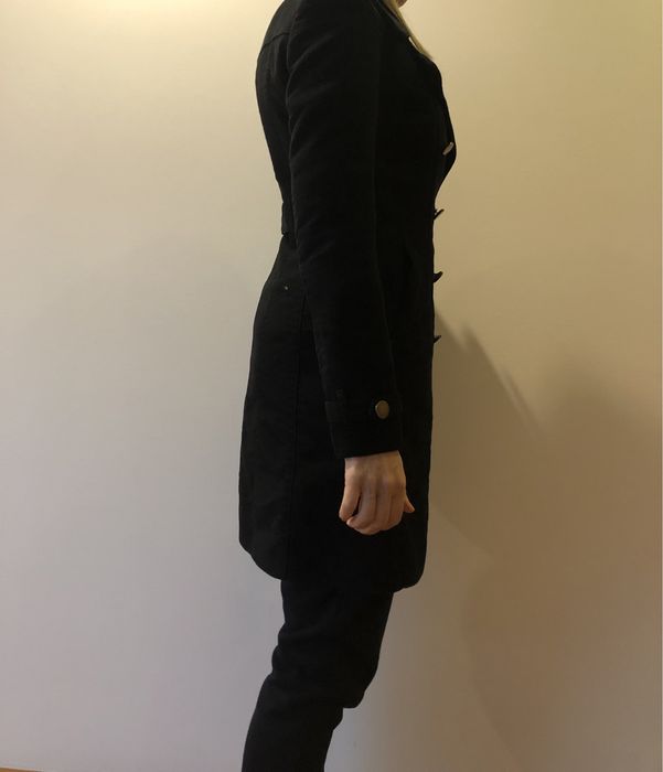 Casaco comprido preto Mango