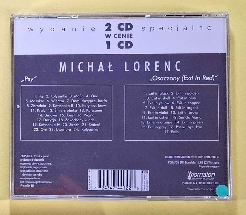 Michał Lorenc "Psy" + "Osaczony" 2 CD - stan idealny