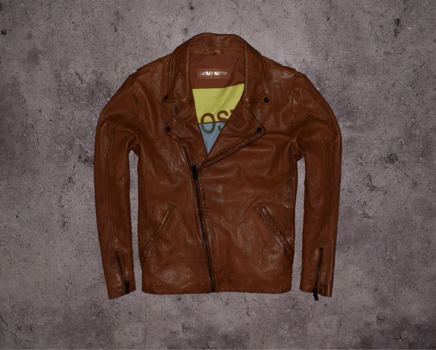 Freaky Nation Leather Biker ( Чоловіча Шкіряна Куртка Косуха)