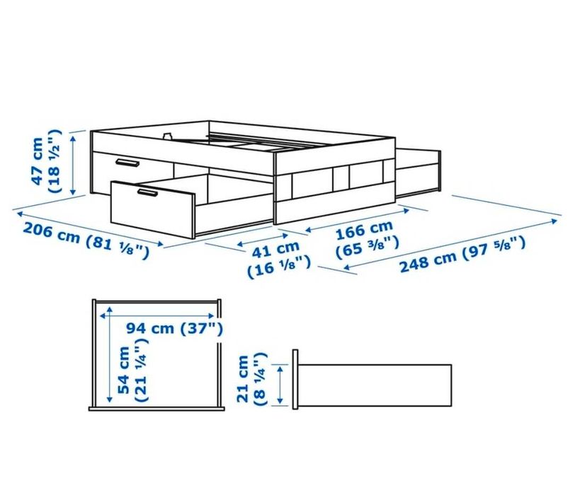 Cama+ripas 160x200 cm - Como nova